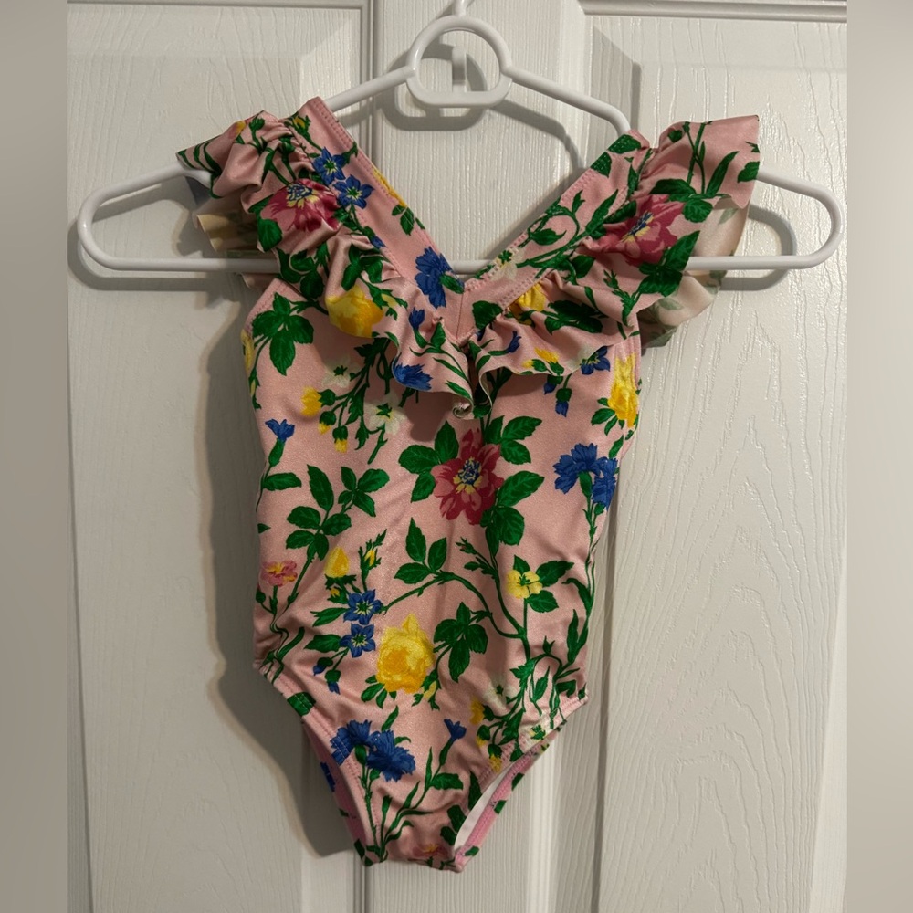 Janie & Jack Floral Ruffle Swimsuit (3T)